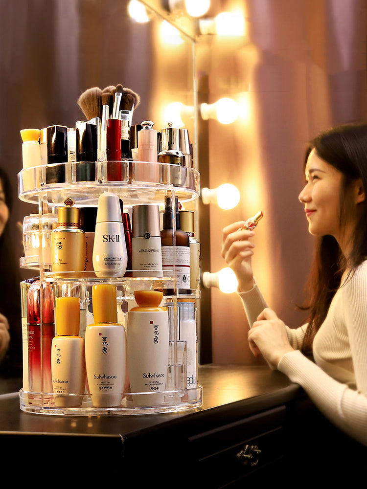ORGANIZADOR DE MAQUILLAJE GIRATORIO 360°(DISEÑO DIAMANTE)™