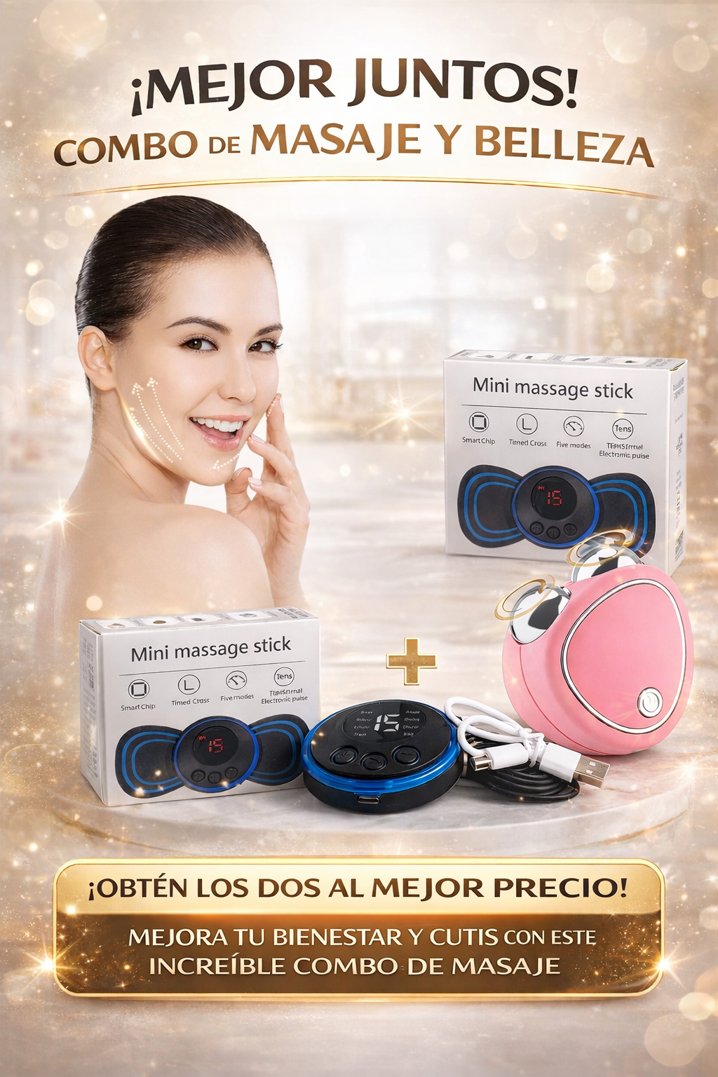 MASAJEADOR FACIAL SKINDION+ Minimasajeador de regalo🎁