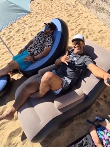 SILLON INFABLE CON REPOSA PIES