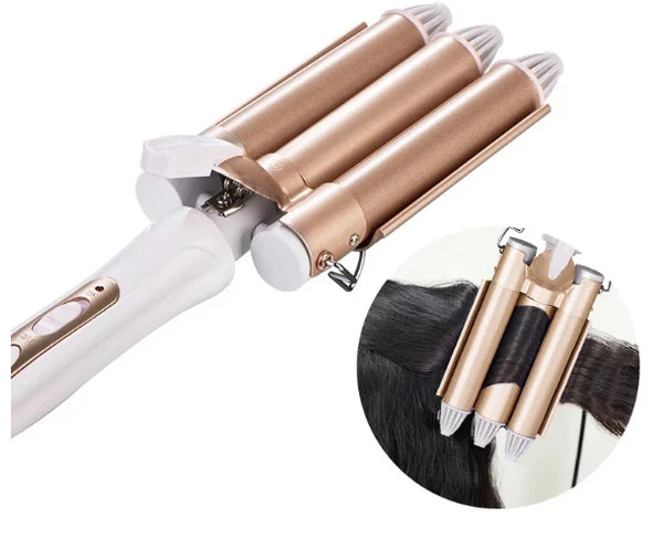 RIZADOR PARA EL CABELLO CON 3 CILINDROS