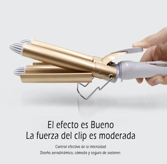 RIZADOR PARA EL CABELLO CON 3 CILINDROS