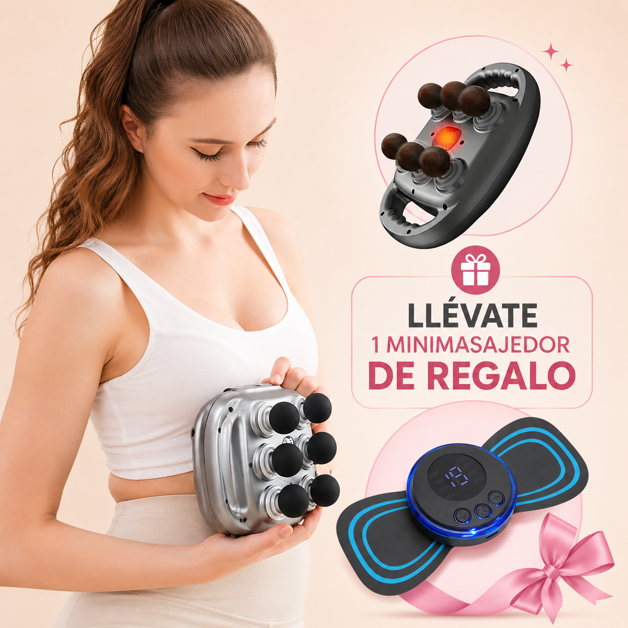 MASAJEADOR MUSCULAR PREMIUM ⭐ + Minimasajeador de regalo GRATIS ✅