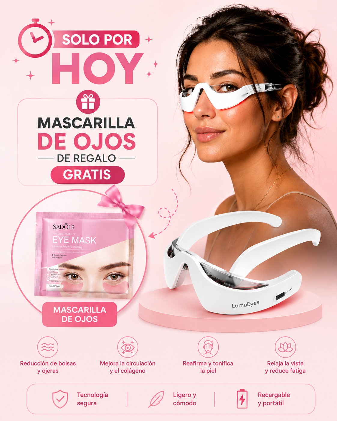 LUMAEYES- MASAJEADOR DE PARPADOS+MASCARILLA DE REGALO🎁