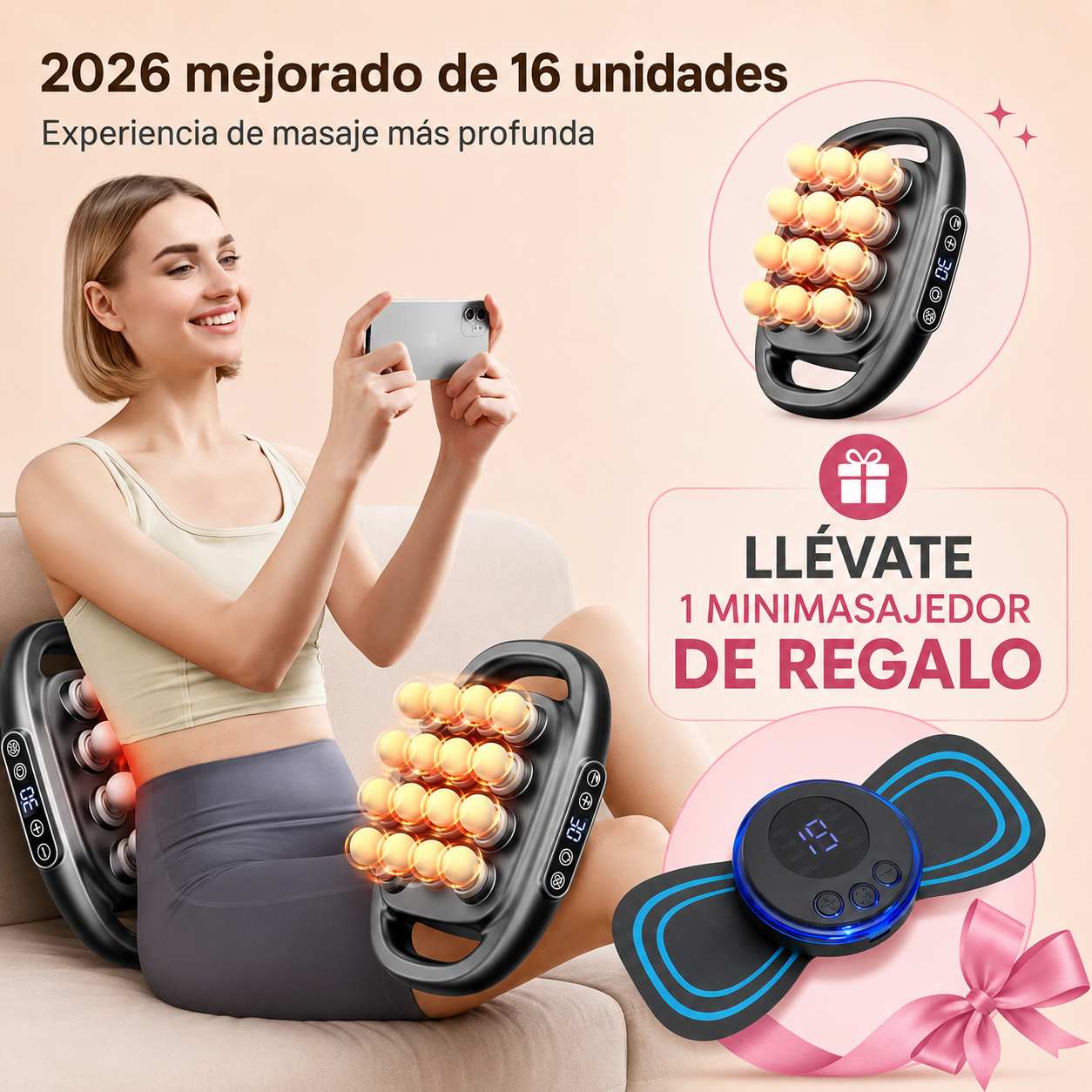 MASAJEADOR PREMIUM ⭐ X 16 + Minimasajeador de regalo GRATIS ✅