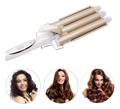 RIZADOR PARA EL CABELLO CON 3 CILINDROS