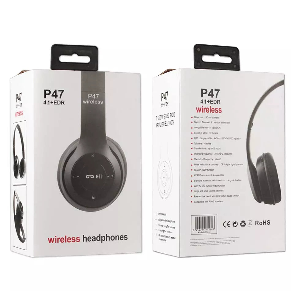 AUDÍFONO INALÁMBRICO BLUETOOH P47- SONIDO PERFECTO🎧